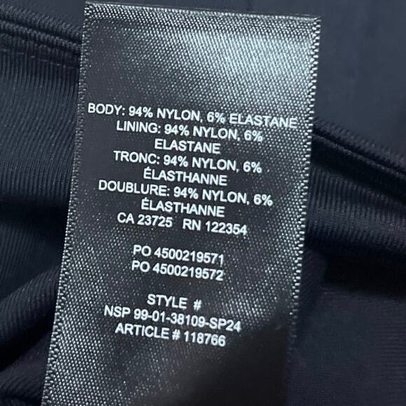 Aritzia Babaton Contour Black Long Sleeve Crew Neck Crop Shirt Sweater Top Sz S - Picture 4 of 4